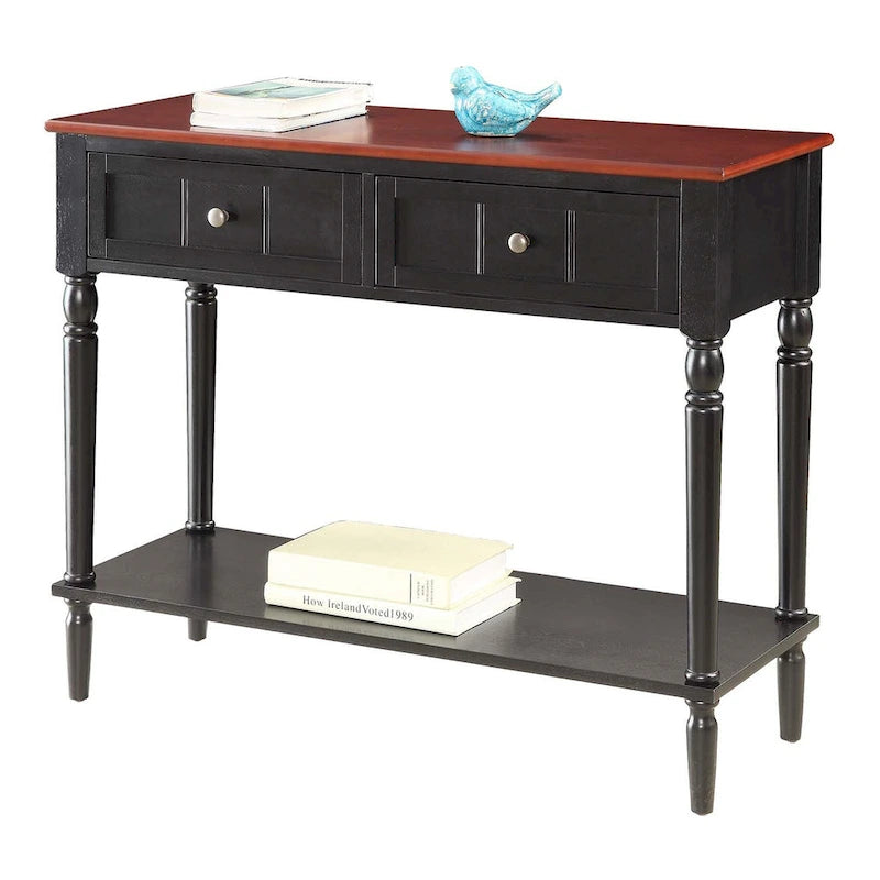Console de couloir à 2 tiroirs avec étagère Convenience Concepts French Country