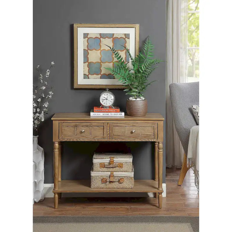 Console de couloir à 2 tiroirs avec étagère Convenience Concepts French Country