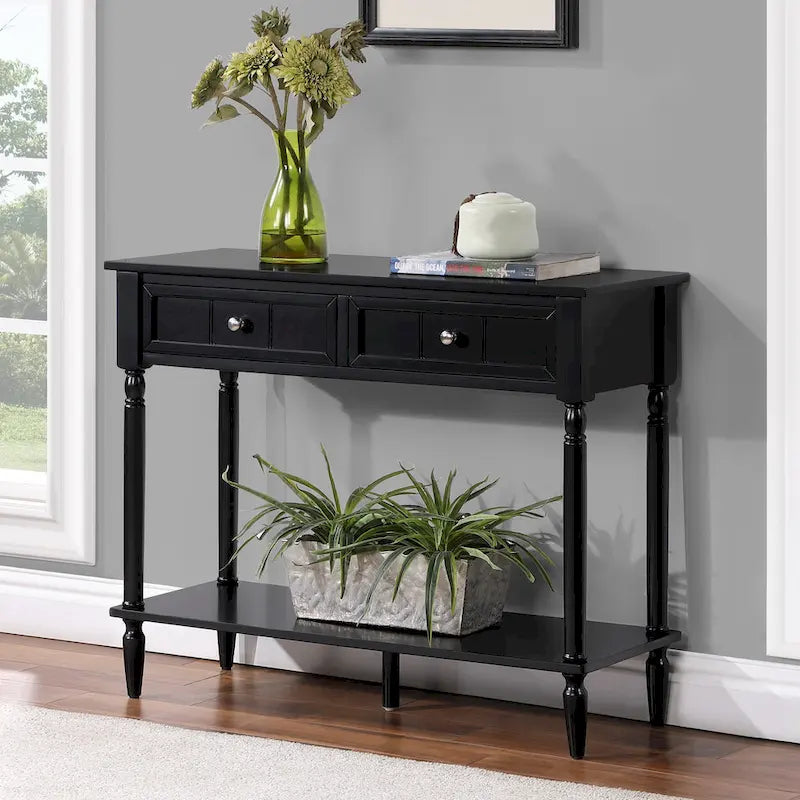 Console de couloir à 2 tiroirs avec étagère Convenience Concepts French Country