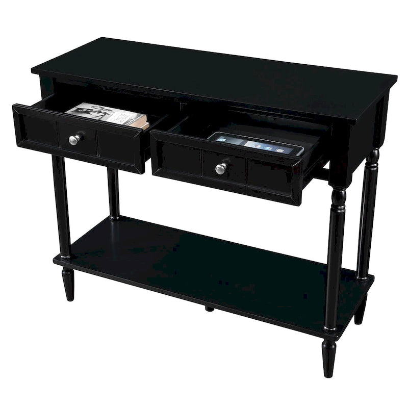Console de couloir à 2 tiroirs avec étagère Convenience Concepts French Country