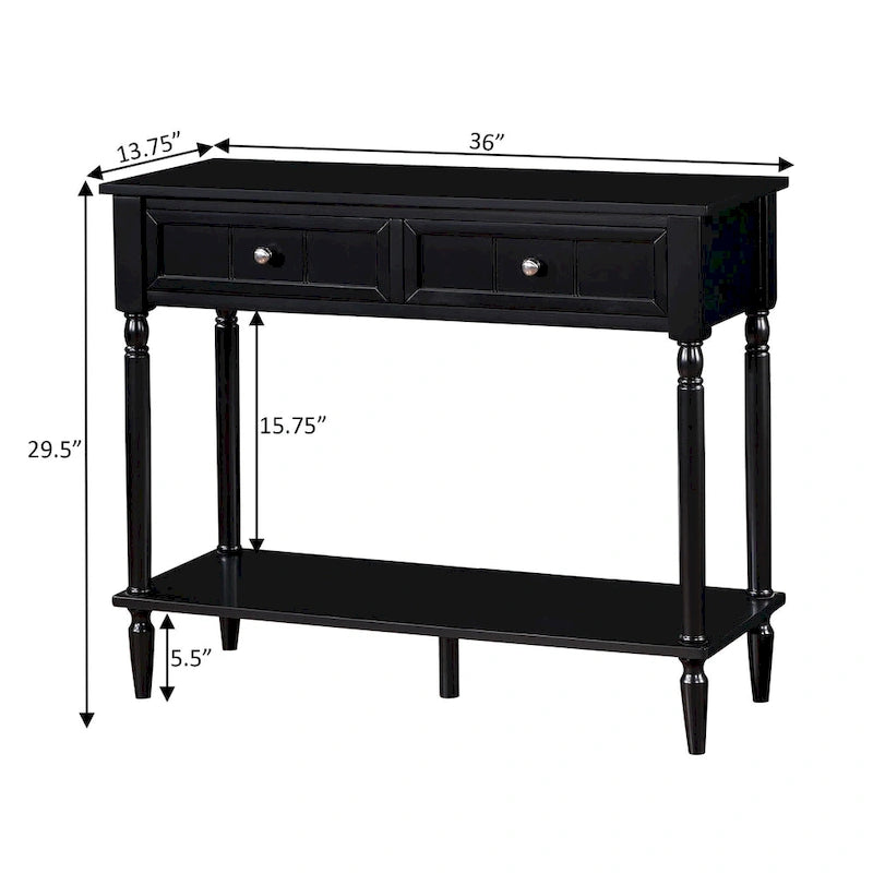 Console de couloir à 2 tiroirs avec étagère Convenience Concepts French Country