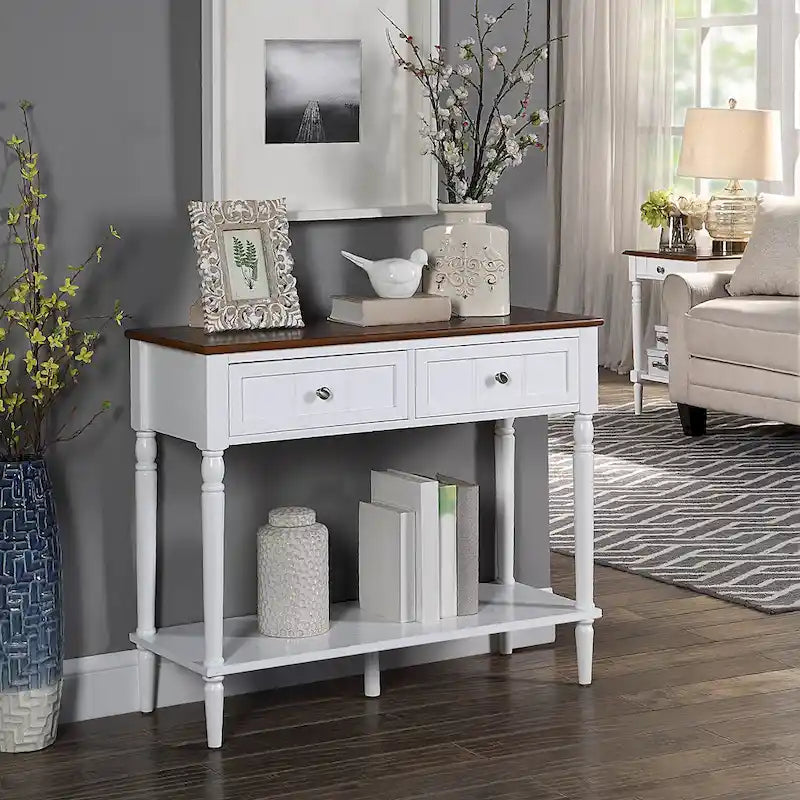 Console de couloir à 2 tiroirs avec étagère Convenience Concepts French Country