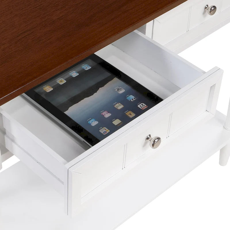 Console de couloir à 2 tiroirs avec étagère Convenience Concepts French Country