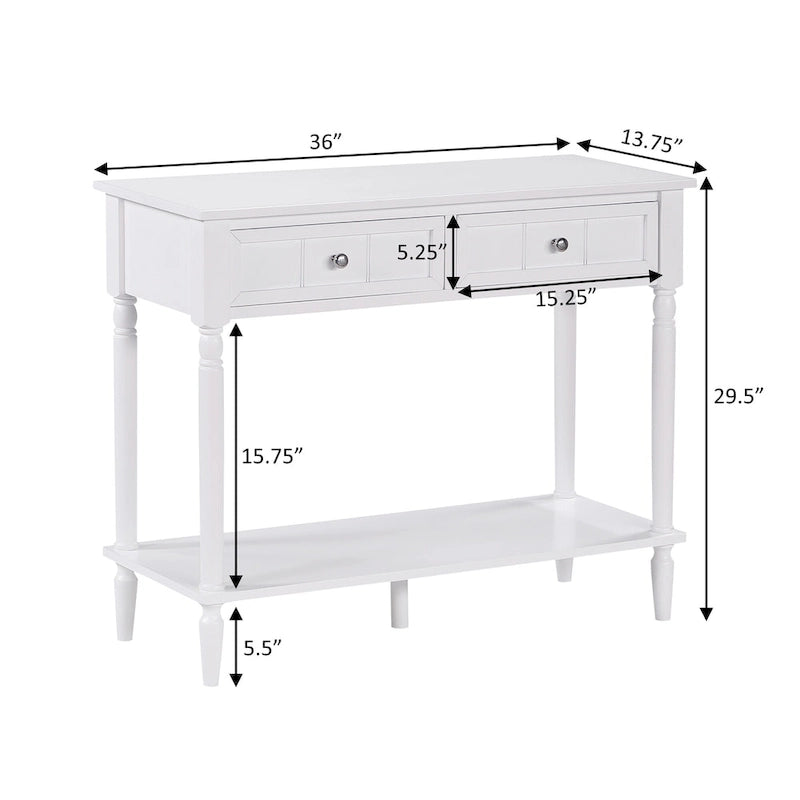Console de couloir à 2 tiroirs avec étagère Convenience Concepts French Country