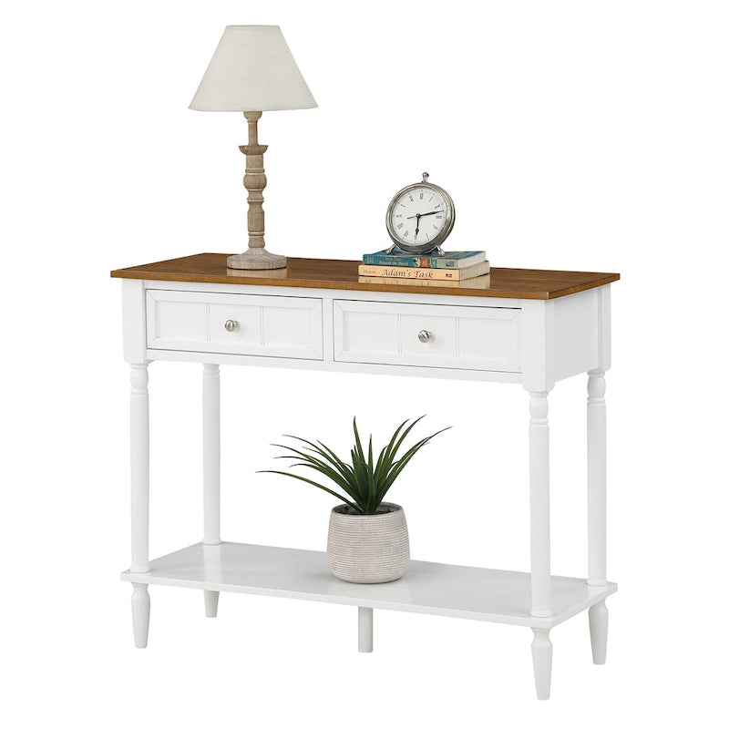 Console de couloir à 2 tiroirs avec étagère Convenience Concepts French Country