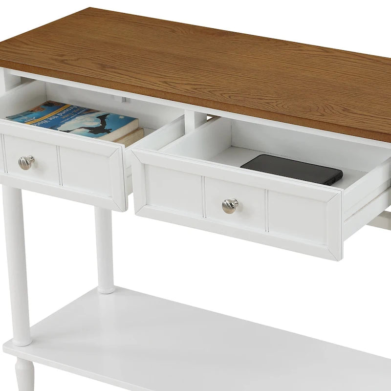 Console de couloir à 2 tiroirs avec étagère Convenience Concepts French Country