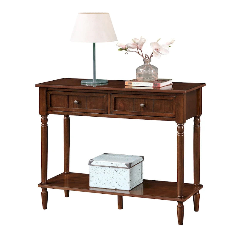 Console de couloir à 2 tiroirs avec étagère Convenience Concepts French Country