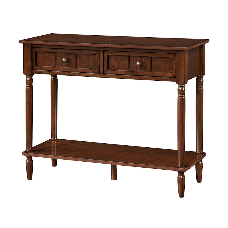 Console de couloir à 2 tiroirs avec étagère Convenience Concepts French Country