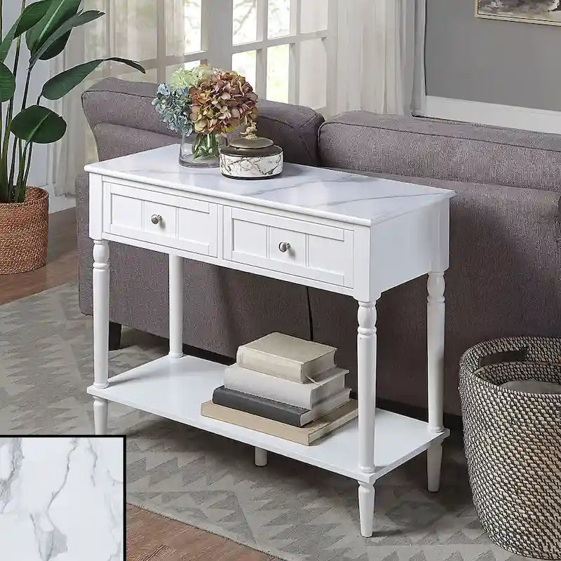 Console de couloir à 2 tiroirs avec étagère Convenience Concepts French Country
