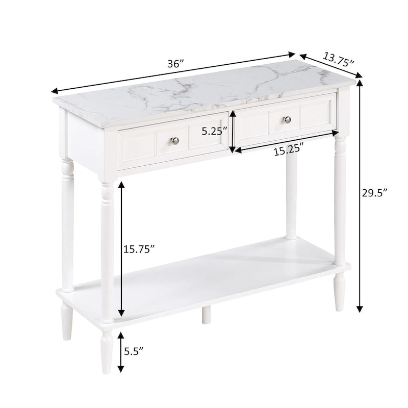 Console de couloir à 2 tiroirs avec étagère Convenience Concepts French Country