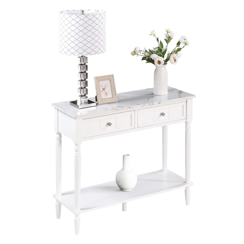 Console de couloir à 2 tiroirs avec étagère Convenience Concepts French Country