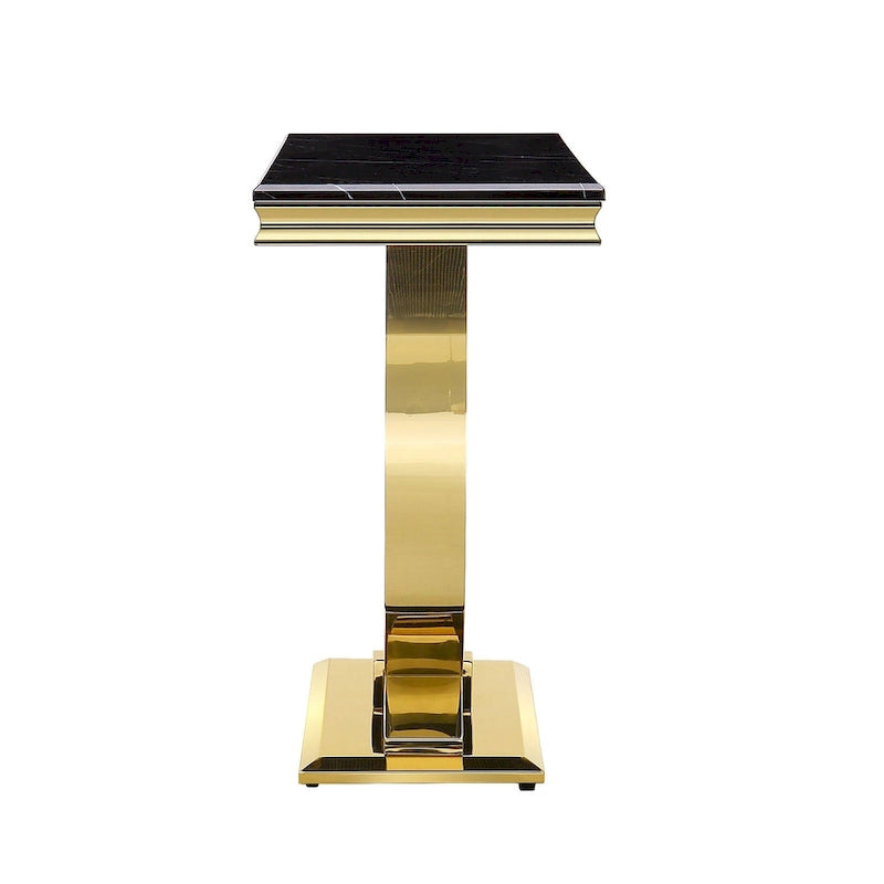 Consolle Moderne con Base a U in Metallo e Piano con Finitura Lucida