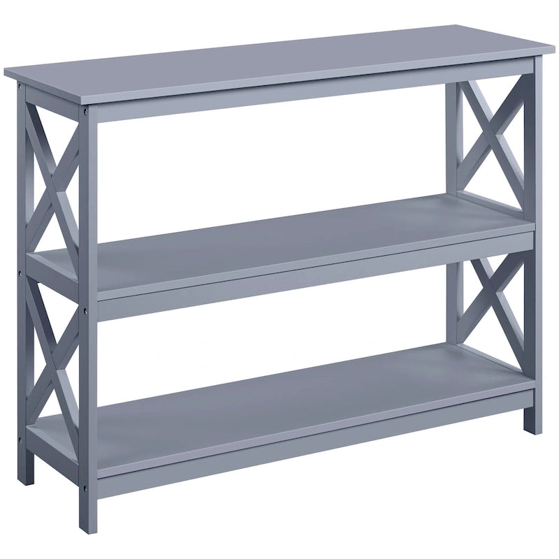 Yaheetech Consolle da Ingresso in Legno a 3 Ripiani Design X