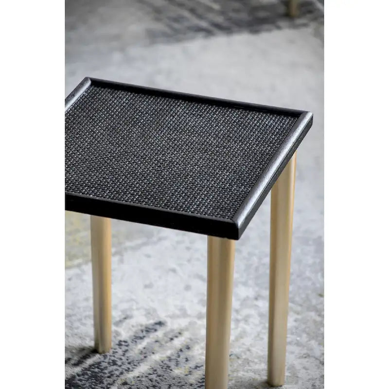 A&B Home Tavolini Nido Bicolore - Set da 3 - Nero/Oro