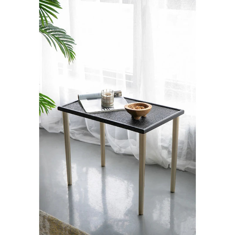 A&B Home Tavolini Nido Bicolore - Set da 3 - Nero/Oro