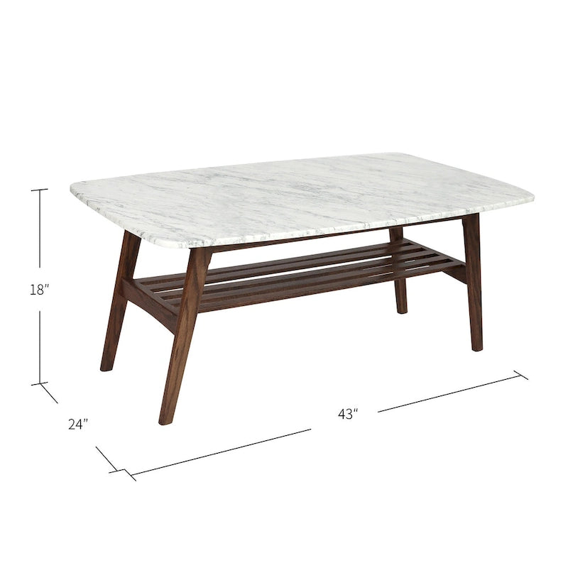 Belle table basse en marbre blanc de Carrare italien pour un salon modernisé et élégant