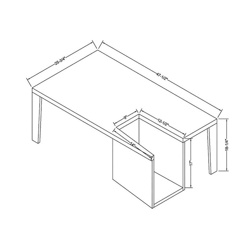 Tavolino da caffè contenitore moderno in legno Lesk da 48 pollici Furniture of America