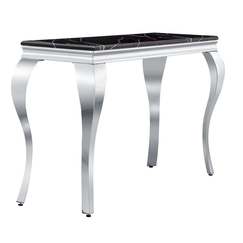 Console moderne avec plateau de 50 cm et pieds en acier inoxydable pour salon, entrée, couloir, bureau, hall