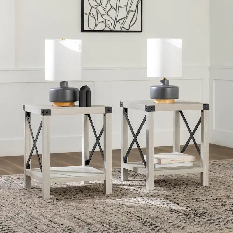 Tavolino d'appoggio Kujawa Middlebrook con lato a X da 18 pollici (set da 2)