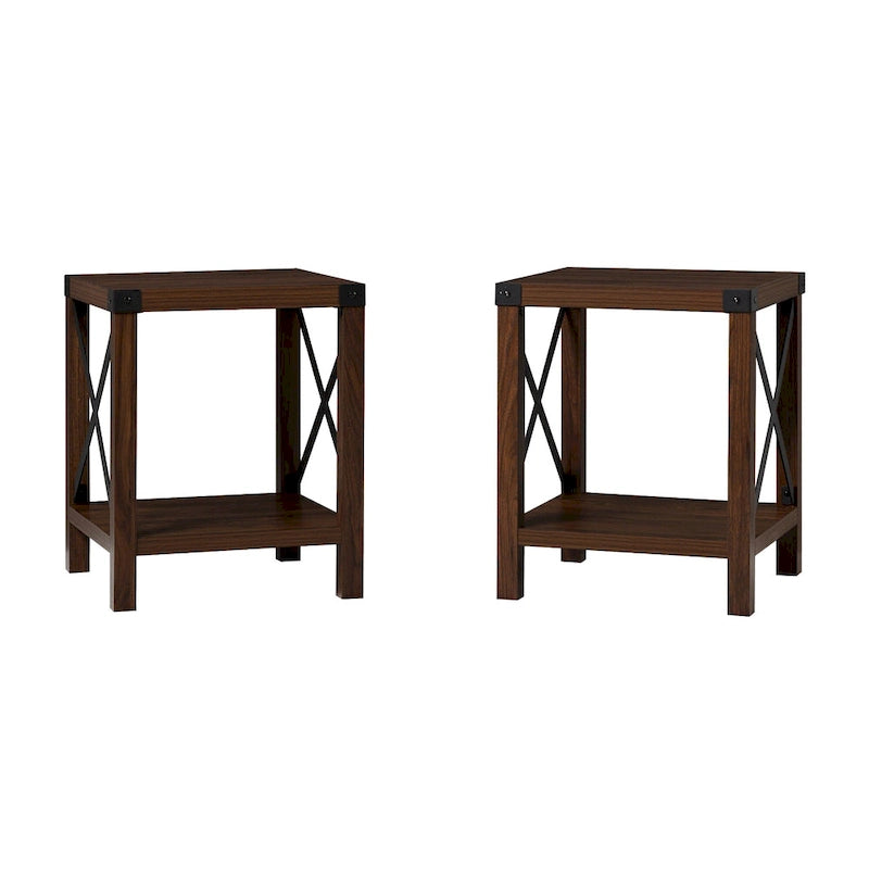 Tavolino d'appoggio Kujawa Middlebrook con lato a X da 18 pollici (set da 2)
