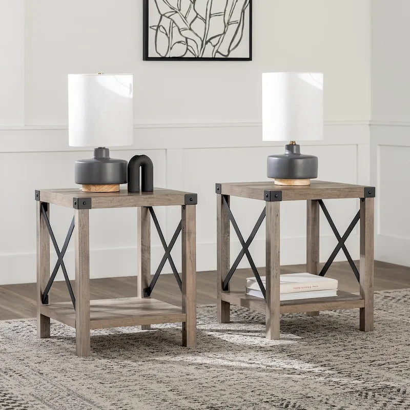 Tavolino d'appoggio Kujawa Middlebrook con lato a X da 18 pollici (set da 2)
