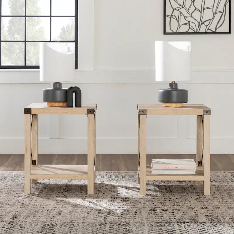 Tavolino d'appoggio Kujawa Middlebrook con lato a X da 18 pollici (set da 2)