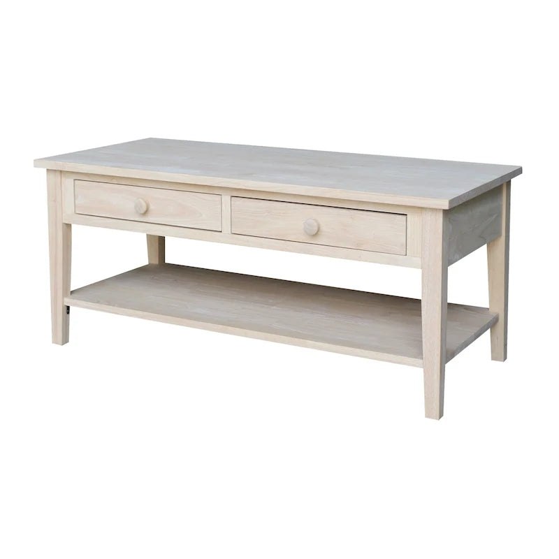 Tavolino da caffè Spencer in Parawood massiccio - 122 cm L x 61 cm P x 48 cm H