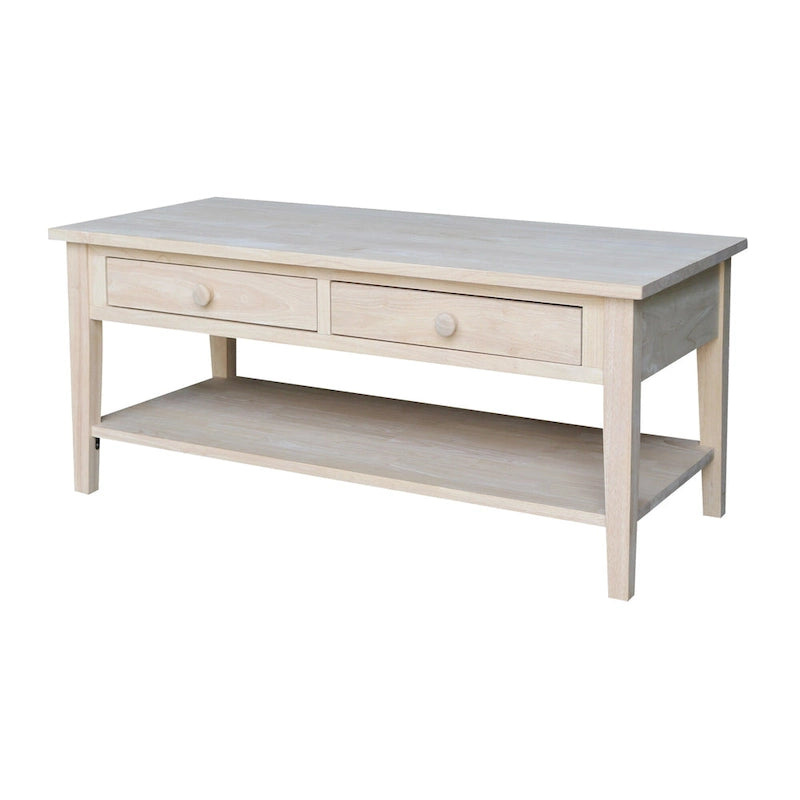 Tavolino da caffè Spencer in Parawood massiccio - 122 cm L x 61 cm P x 48 cm H