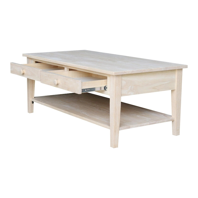 Tavolino da caffè Spencer in Parawood massiccio - 122 cm L x 61 cm P x 48 cm H