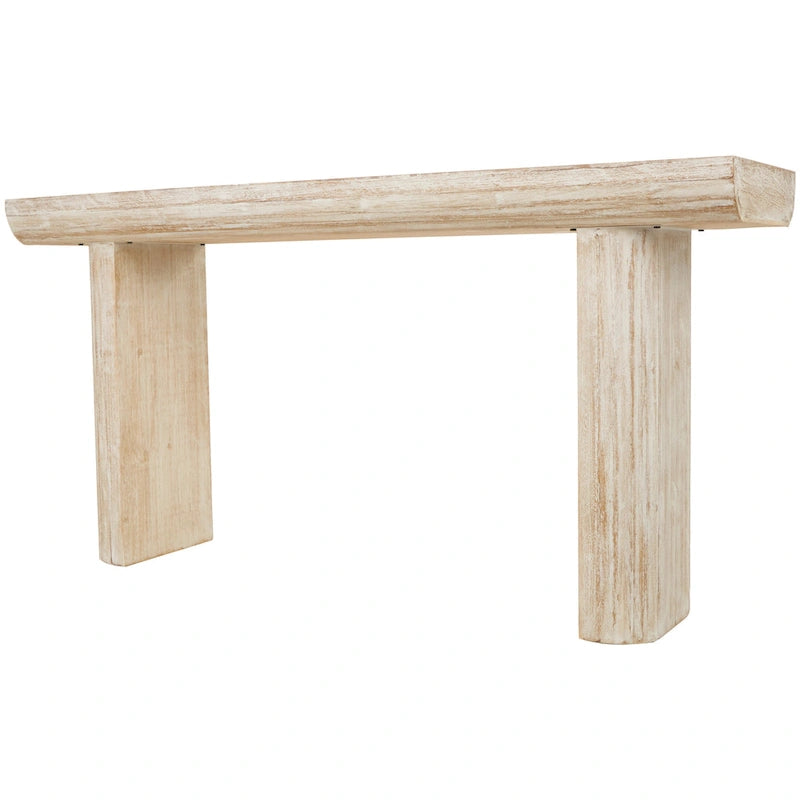 Consolle Semplice in Legno con Gambe a Blocco - Beige - Roche River Decor - 16Lx63Px32A