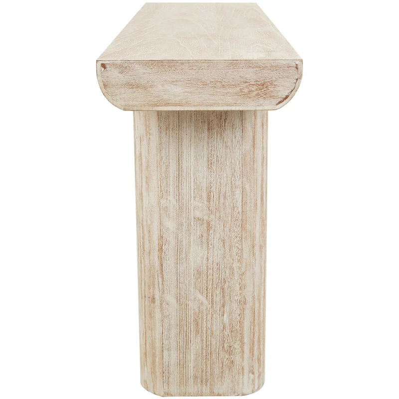 Consolle Semplice in Legno con Gambe a Blocco - Beige - Roche River Decor - 16Lx63Px32A