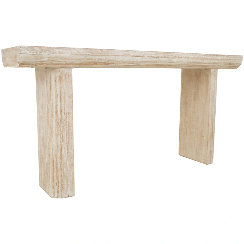 Consolle Semplice in Legno con Gambe a Blocco - Beige - Roche River Decor - 16Lx63Px32A