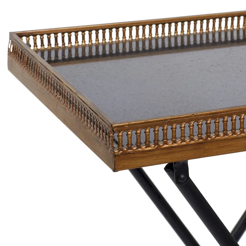 Tavolino d'appoggio in metallo - Oro - Roche River Decor - 14L x 21P x 25A