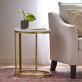 Table d'appoint en forme de C en fer et faux bois Ingelsol par Christopher Knight Home