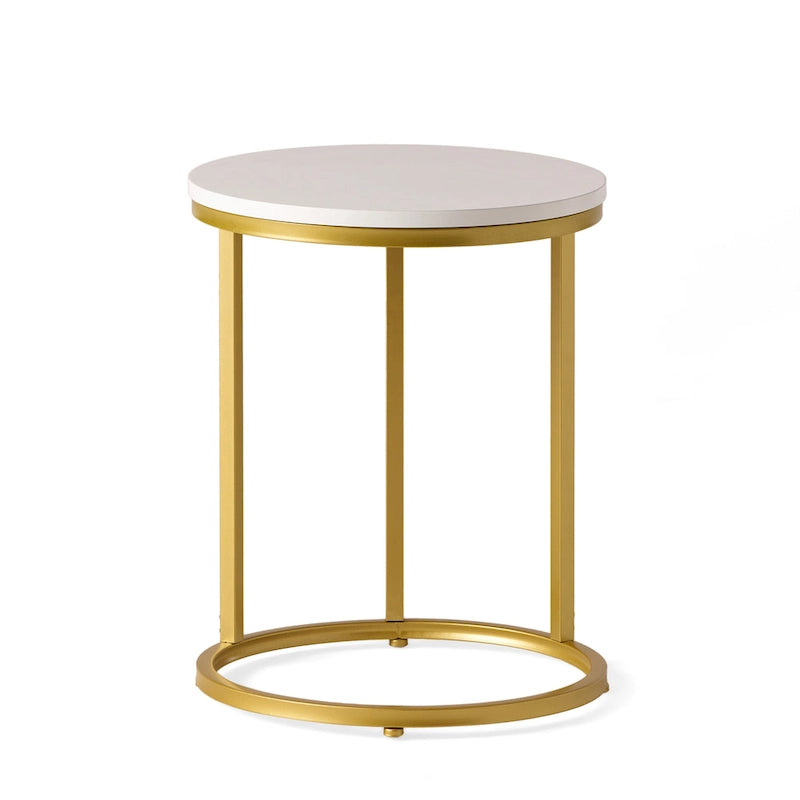 Table d'appoint en forme de C en fer et faux bois Ingelsol par Christopher Knight Home