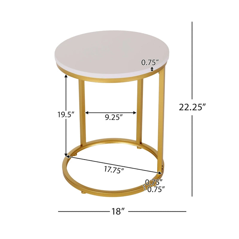 Table d'appoint en forme de C en fer et faux bois Ingelsol par Christopher Knight Home
