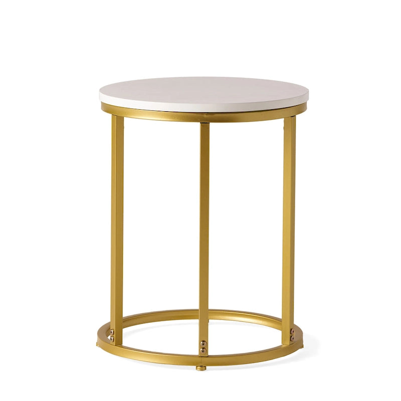 Table d'appoint en forme de C en fer et faux bois Ingelsol par Christopher Knight Home