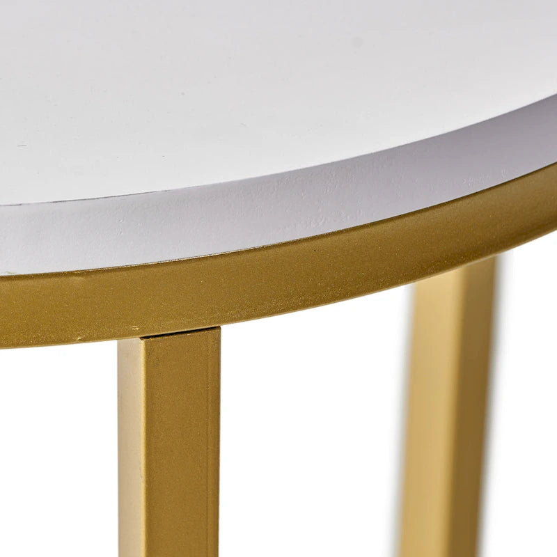Table d'appoint en forme de C en fer et faux bois Ingelsol par Christopher Knight Home