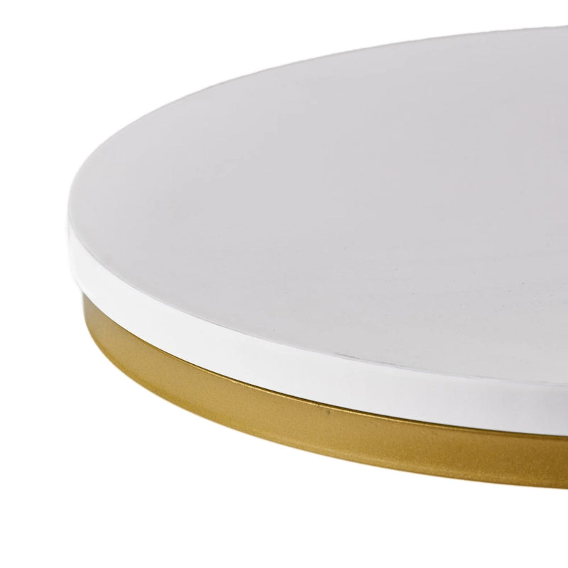 Table d'appoint en forme de C en fer et faux bois Ingelsol par Christopher Knight Home