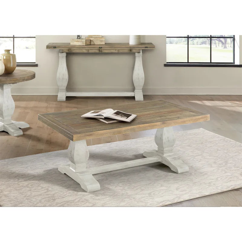 Table basse piédestal Napa 50 en bois massif