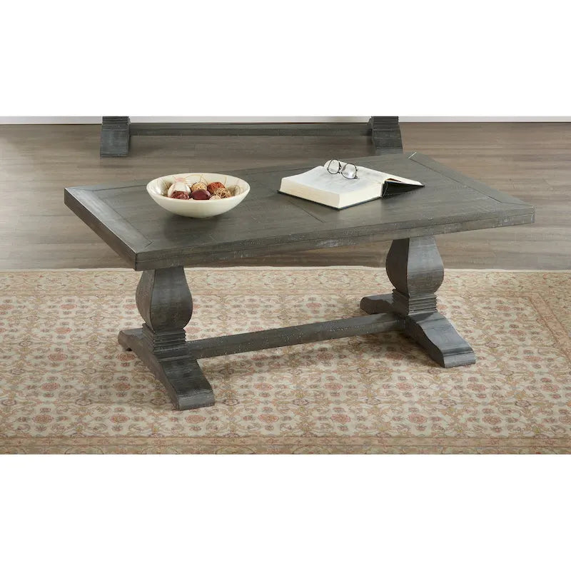 Table basse piédestal Napa 50 en bois massif
