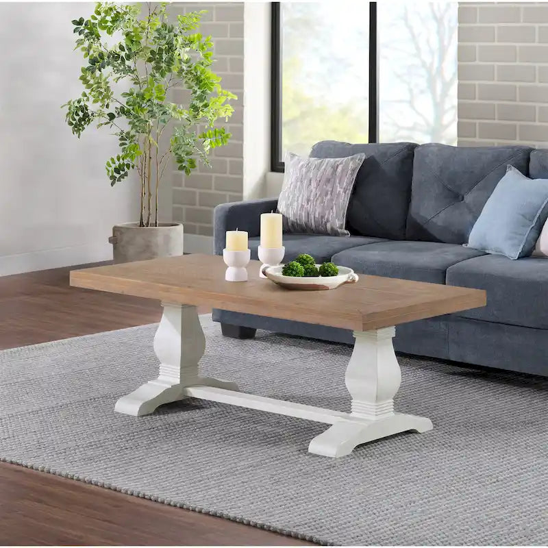 Table basse piédestal Napa 50 en bois massif