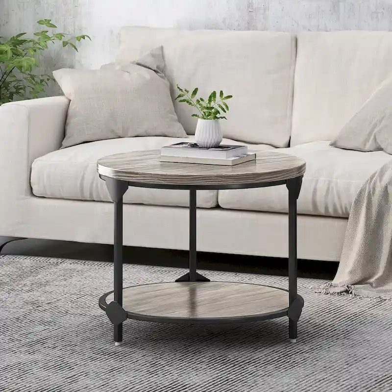 Tavolino da caffè rotondo Cedarhurst Modern Industrial di Christopher Knight Home