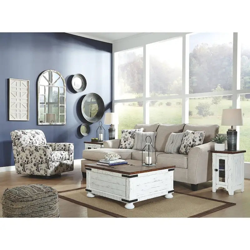 Tavolino da salotto Wystfield – Bianco/Marrone