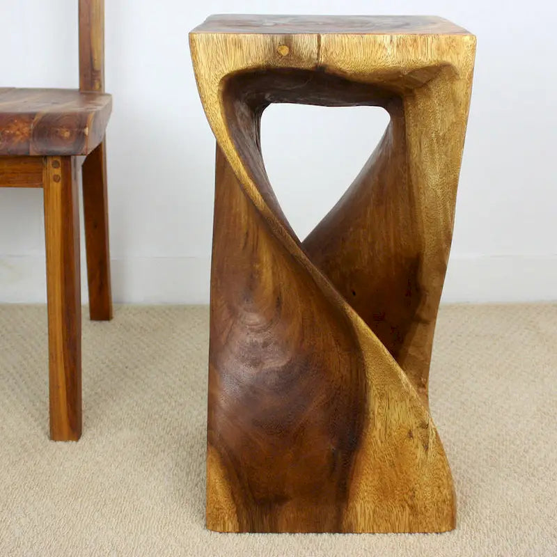 Sgabello Haussmann Original Wood Twist Olio Di Noce 12 X 12 X 23 Pollici Di Altezza - 12 x 12 x 23