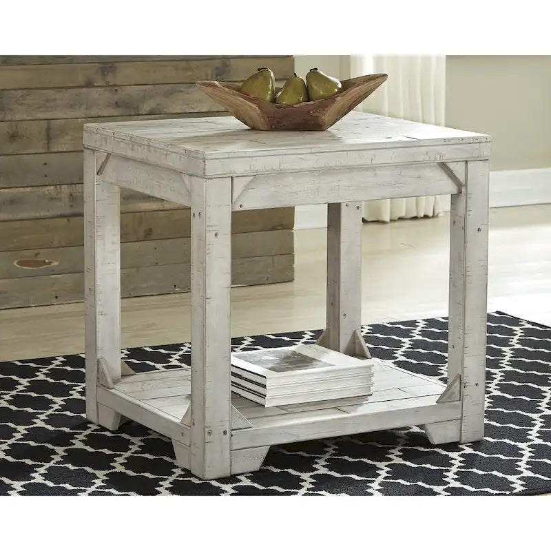 Tavolino rettangolare casual Fregine Whitewash