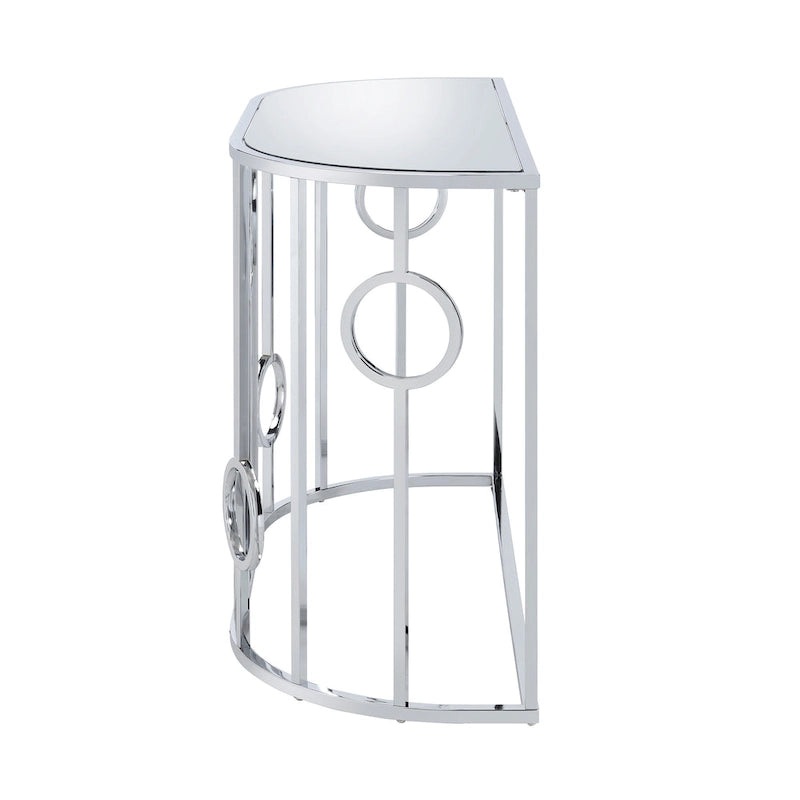 Tavolino da divano Hoop Glam Chrome da 42 pollici con specchio di Furniture of America