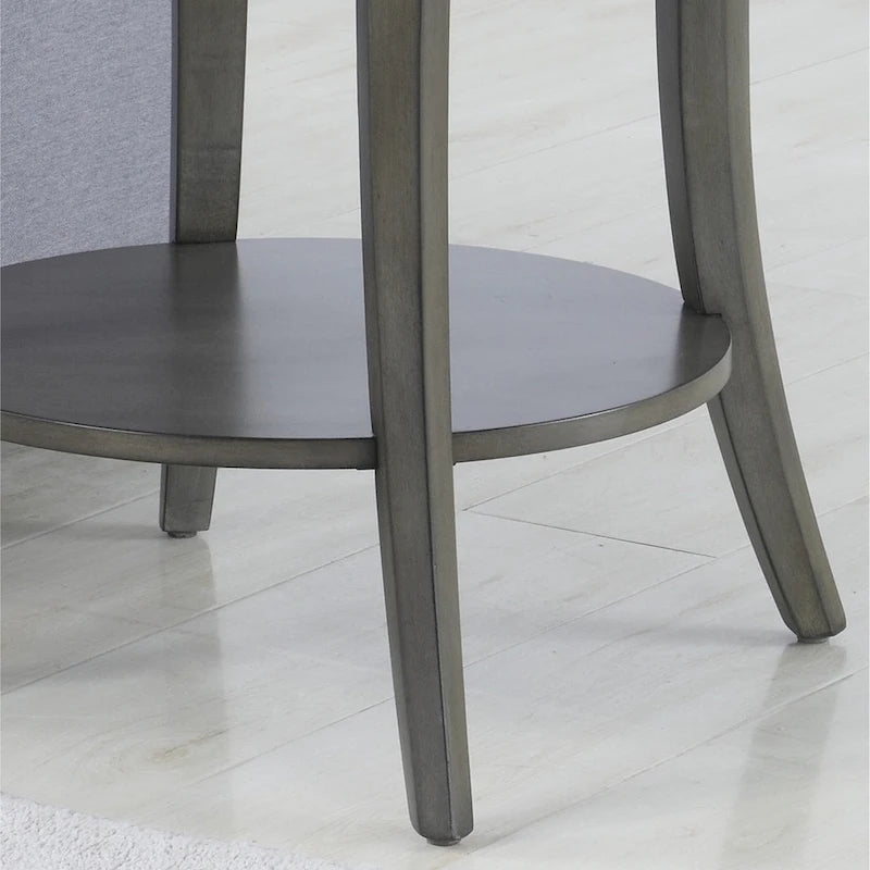 Table d'appoint ovale contemporaine Roundhill Furniture Perth avec étagère, grise