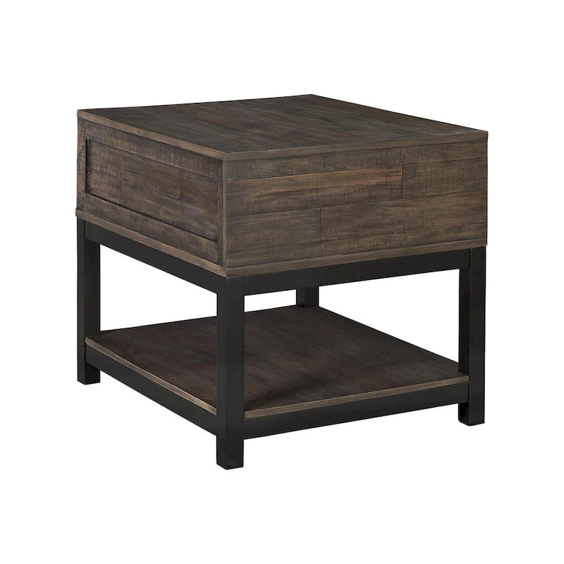 Table d'appoint rectangulaire Johurst gris-brun décontractée