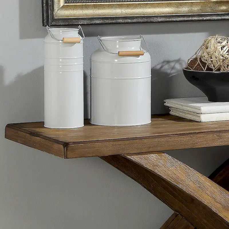 Console en bois massif à 1 étagère Vown Rustic Oak 48 po par Furniture of America